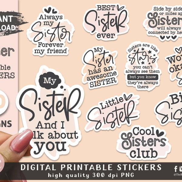 Sister Stickers - Etsy