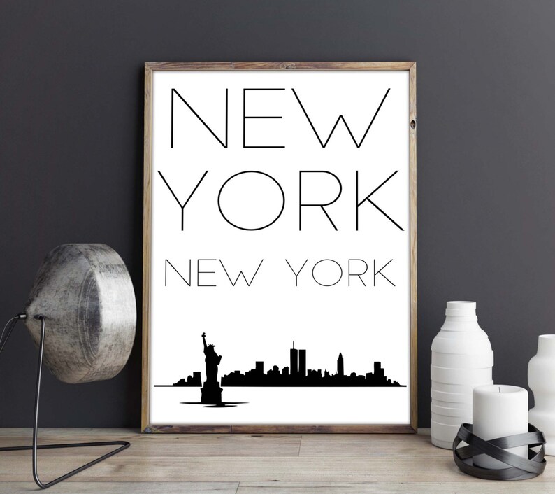 New York City Wall Art Print New York City Skyline Decor Etsy