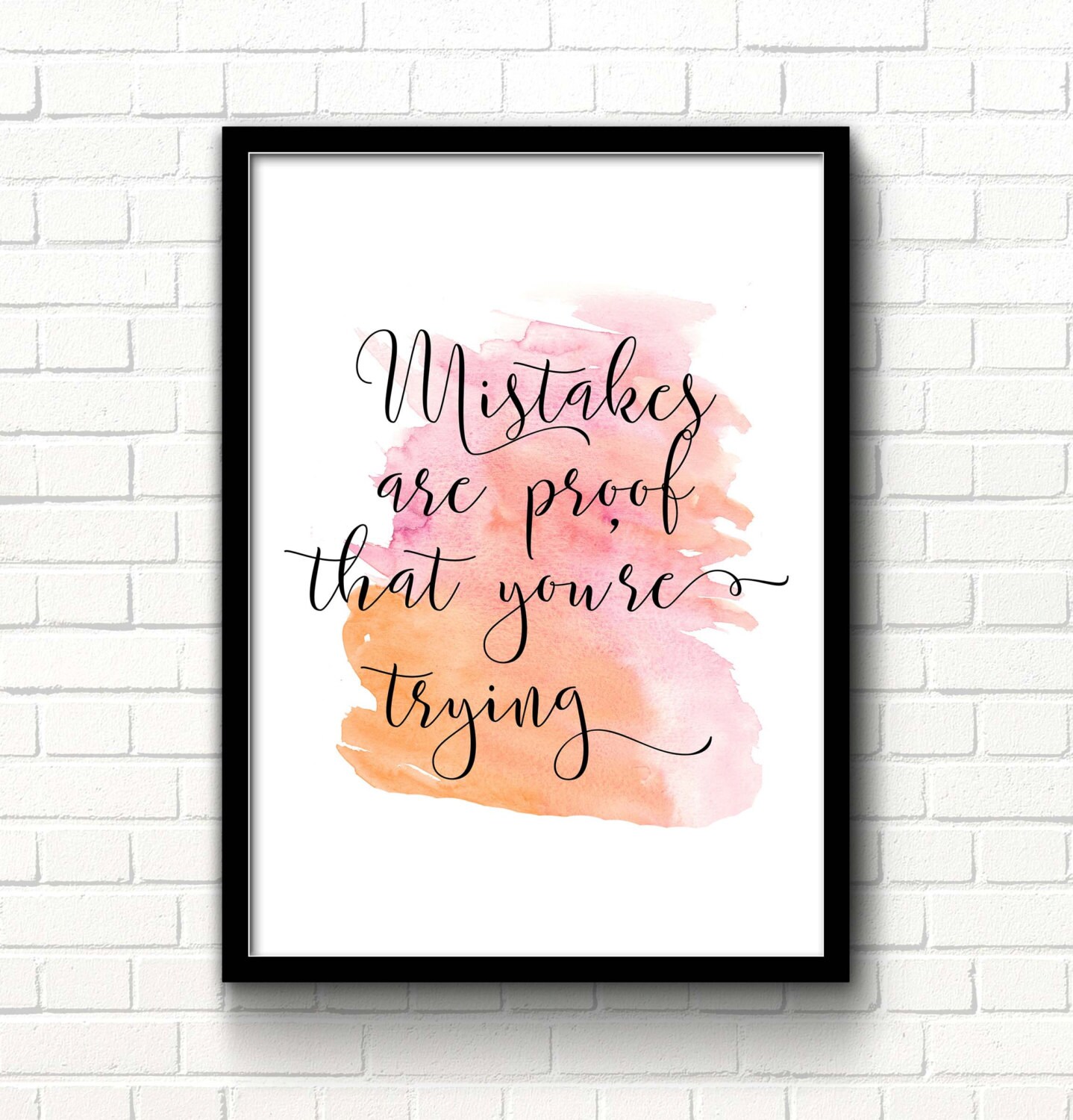 Motivational quote print Watercolor printable quote art print | Etsy