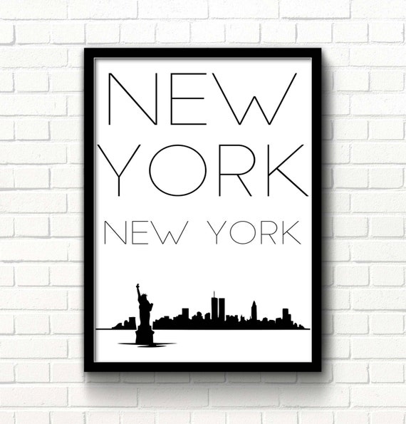 New York City Wall Art Print New York City Skyline Decor Etsy