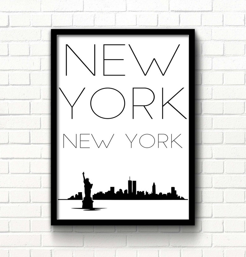 New York City Wall Art Print New York City Skyline Decor Etsy