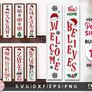 Vertical Porch Signs Christmas SVG Bundle | Christmas Porch Signs SVG Bundle | Door Sign svg | Welcome svg | Christmas Vertical Signs svg