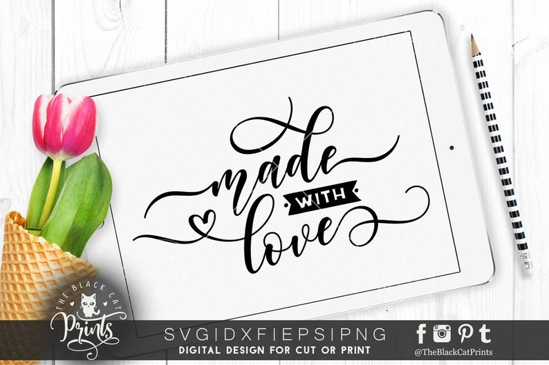 Download Made with love svg for cut Crafting svg file Handmade svg ...