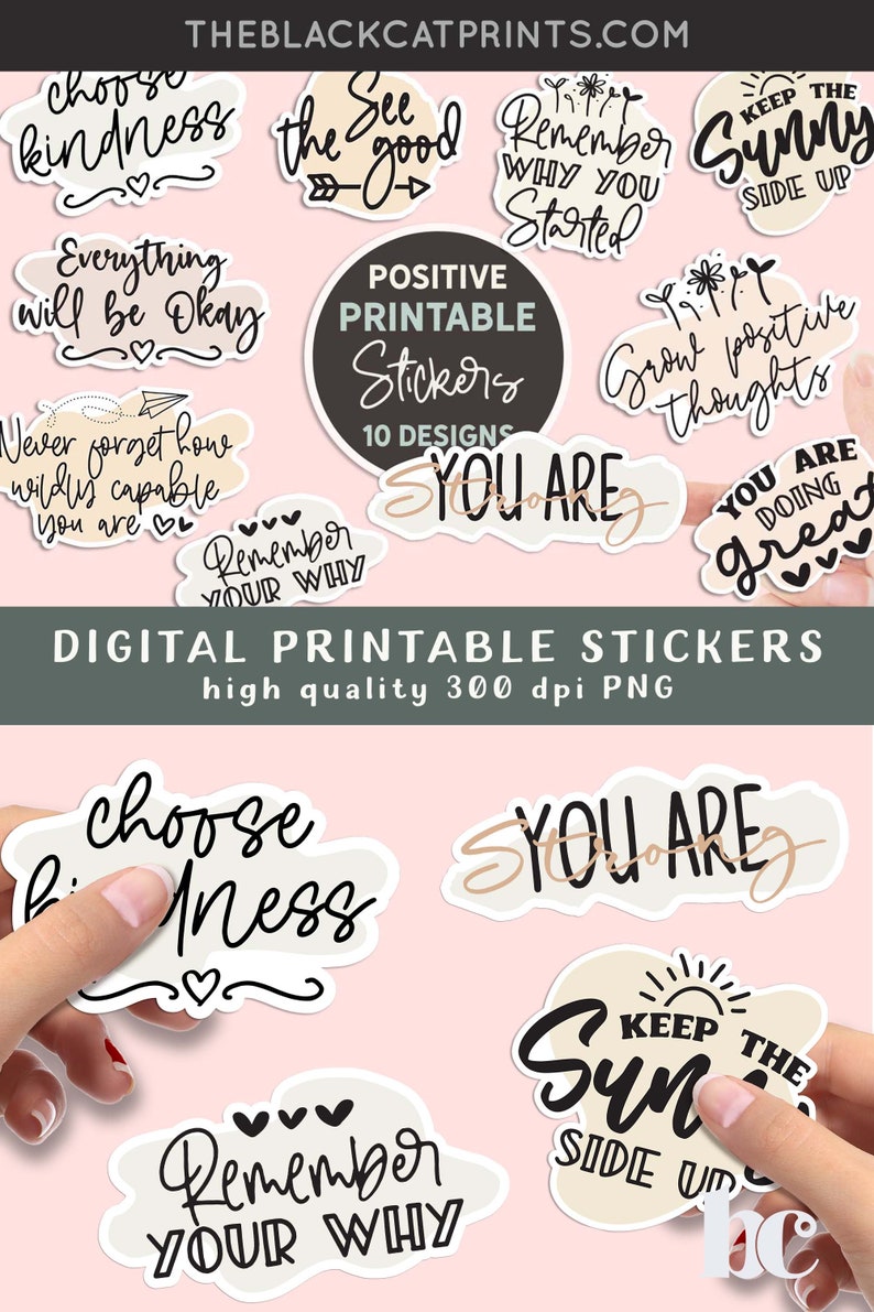 Positive Inspirational Motivational Stickers For Tumbler and Laptop Positivity Stickers Encouraging Stickers Digital Stickers Pack PNG image 6