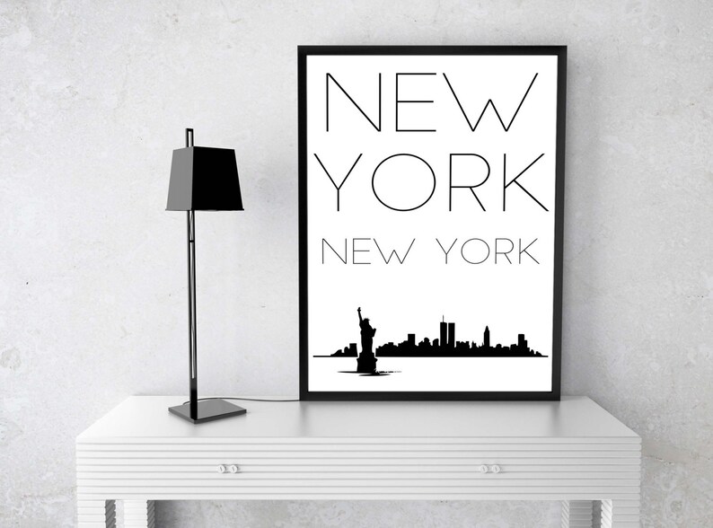 New York City Wall Art Print New York City Skyline Decor Etsy