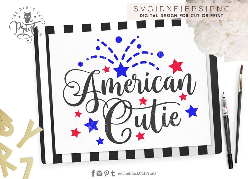 Download American Cutie SVG Heat transfer vinyl 4th of July svg | Etsy