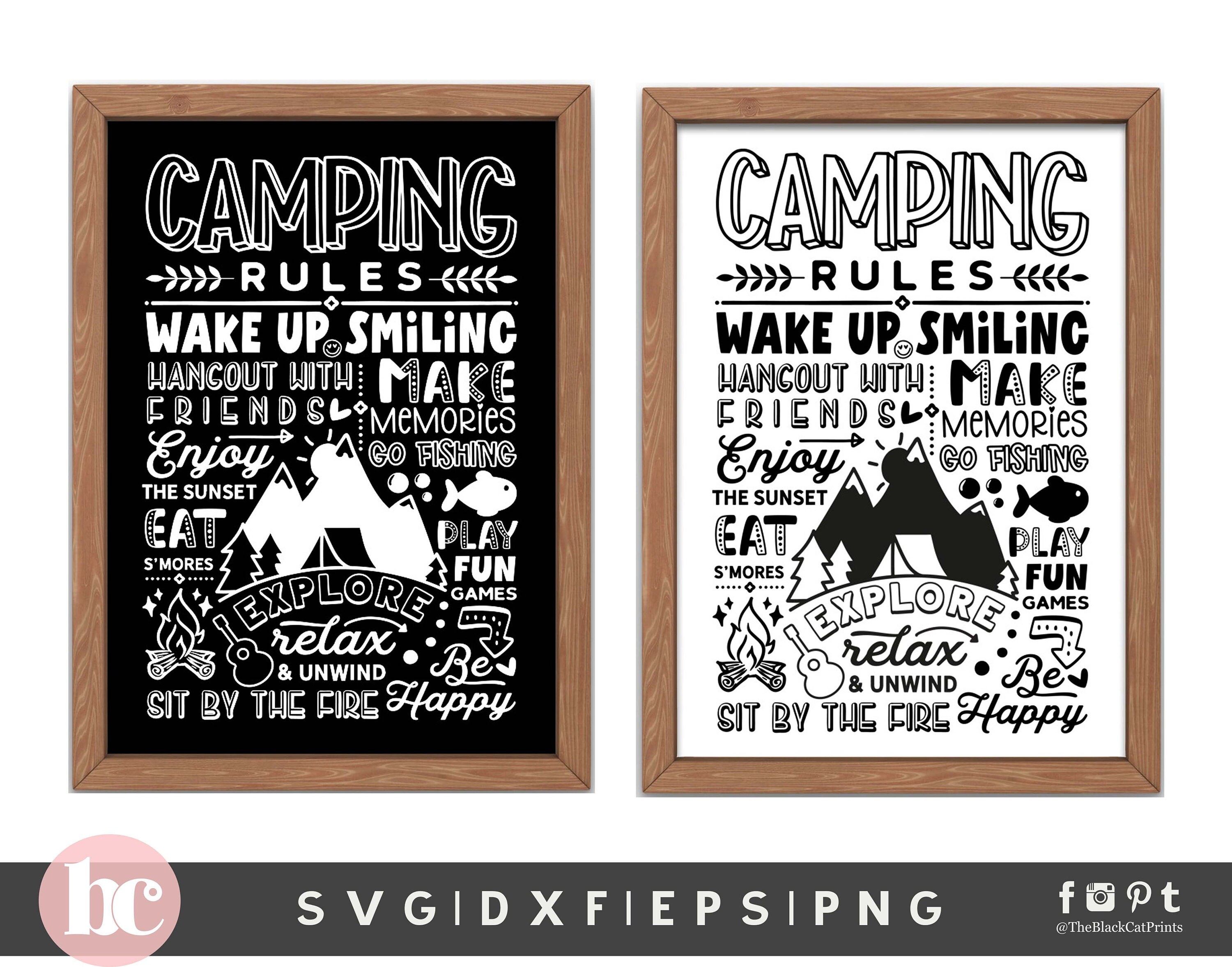 Camping Rules Svg Camping Sign Svg Camping Rules Sign Etsy Australia
