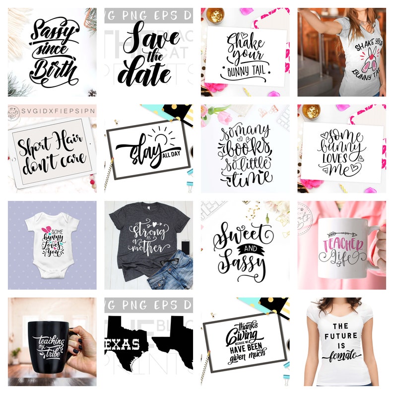 Big SVG Bundle Sale SVG Files Set Cricut Svg Iron on Sayings Etsy