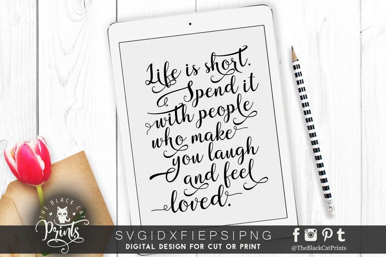 Download Inspirational Quote Svg For Cut Life Is Short Svg File Sayings Etsy