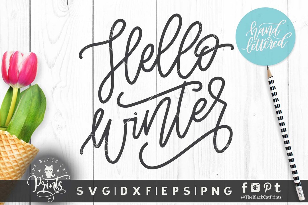 Hello Winter Svg Christmas SVG Cut File Winter Clipart Cricut - Etsy