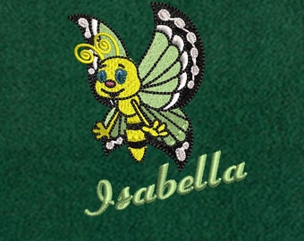 Shower towel "Butterfly with name"