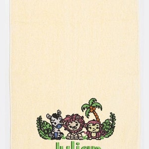 Shower towel Safari with name image 2