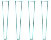 Hairpin Legs Set of 4 2Rod Turquoise Select from 4 quot - 10 quot Height Comes w Screws Floor Protectors