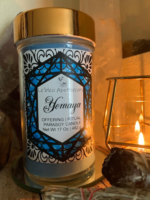 Yemaya Ritual and Offering Candle Yemaya Pagan Altar Candle Etsy