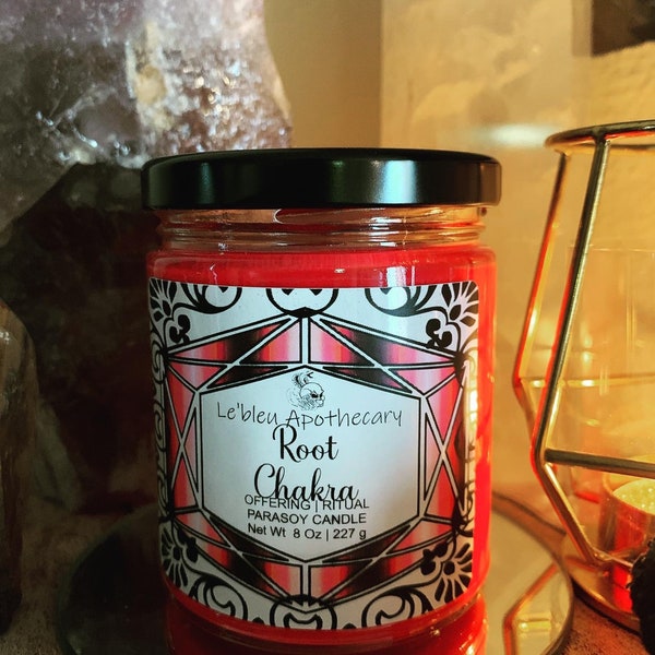 Muladhara (root) Chakra Candle | Crystal Candle | Reiki Candle | Fixed Candle