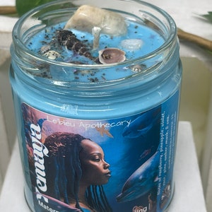 Yemaya Offering Candle| Orisha of the Ocean | Divine Feminine | Sacred Ocean Mother Ritual Candle Fertility, Protection, & Emotional Healing