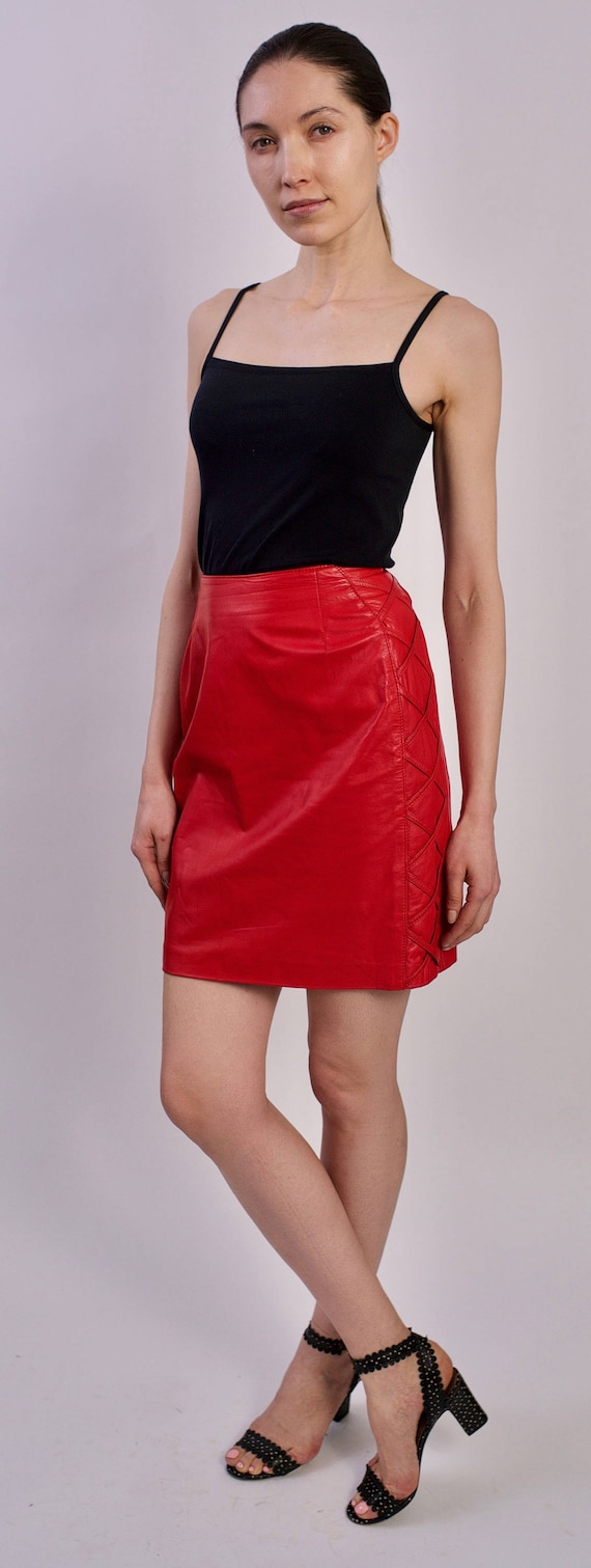 Vintage 1970s Leather Skirt