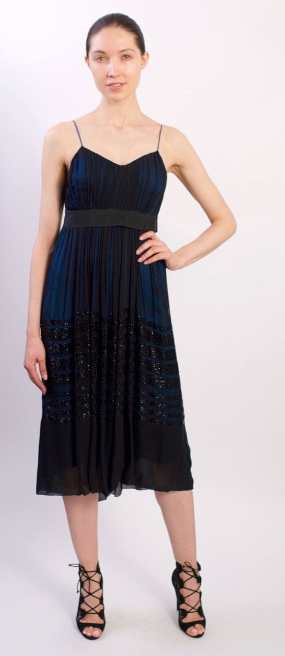 Chloe Vintage Silk Chiffon Sequin Runway Dress