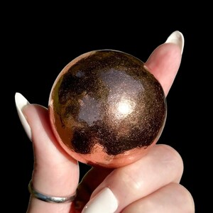 Solid Michigan Copper Sphere, 50mm – Polished Native Copper Ball