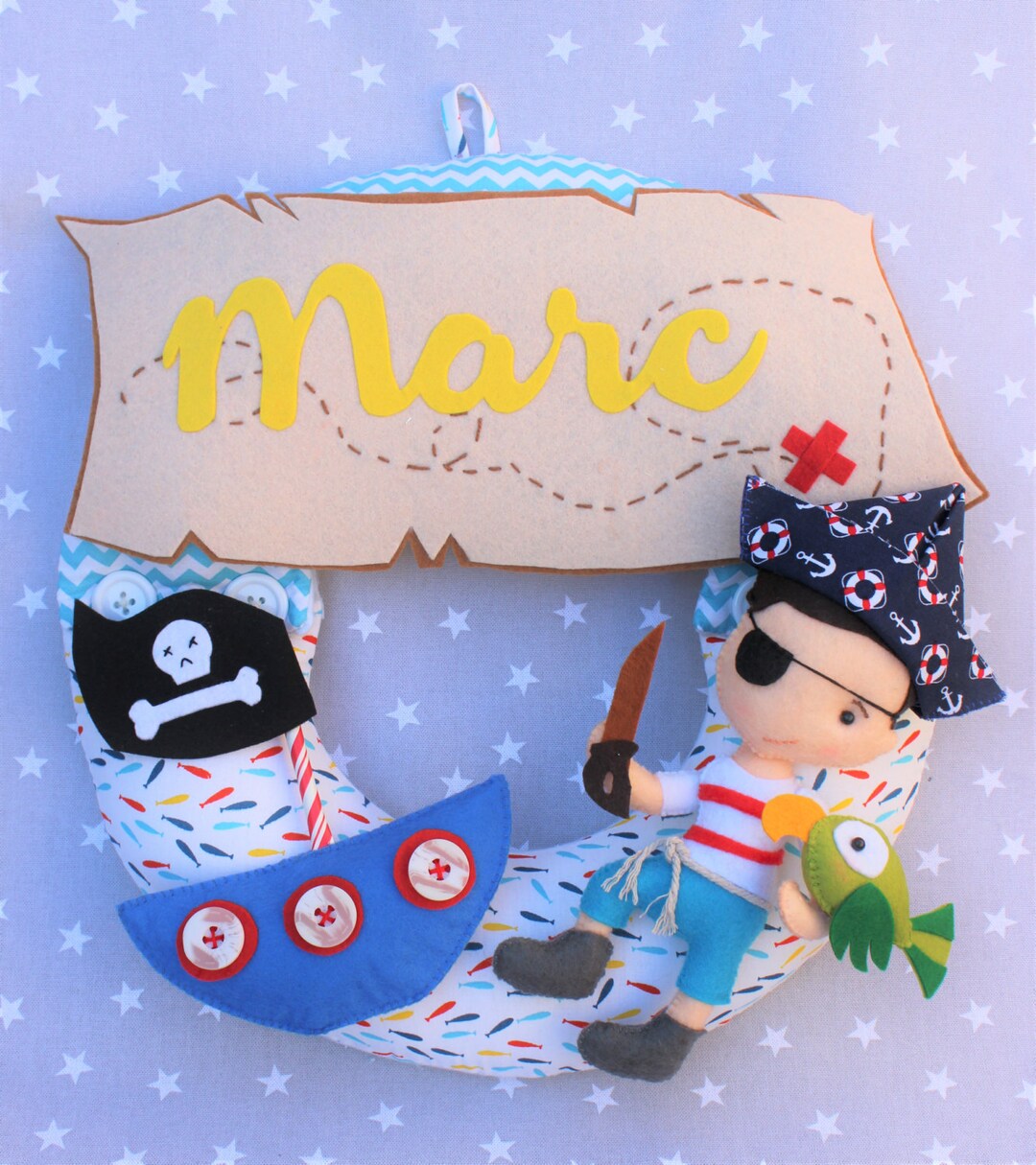 Felt Name Garland Pirate Nursery Wall Decor Nursery Decor Etsy