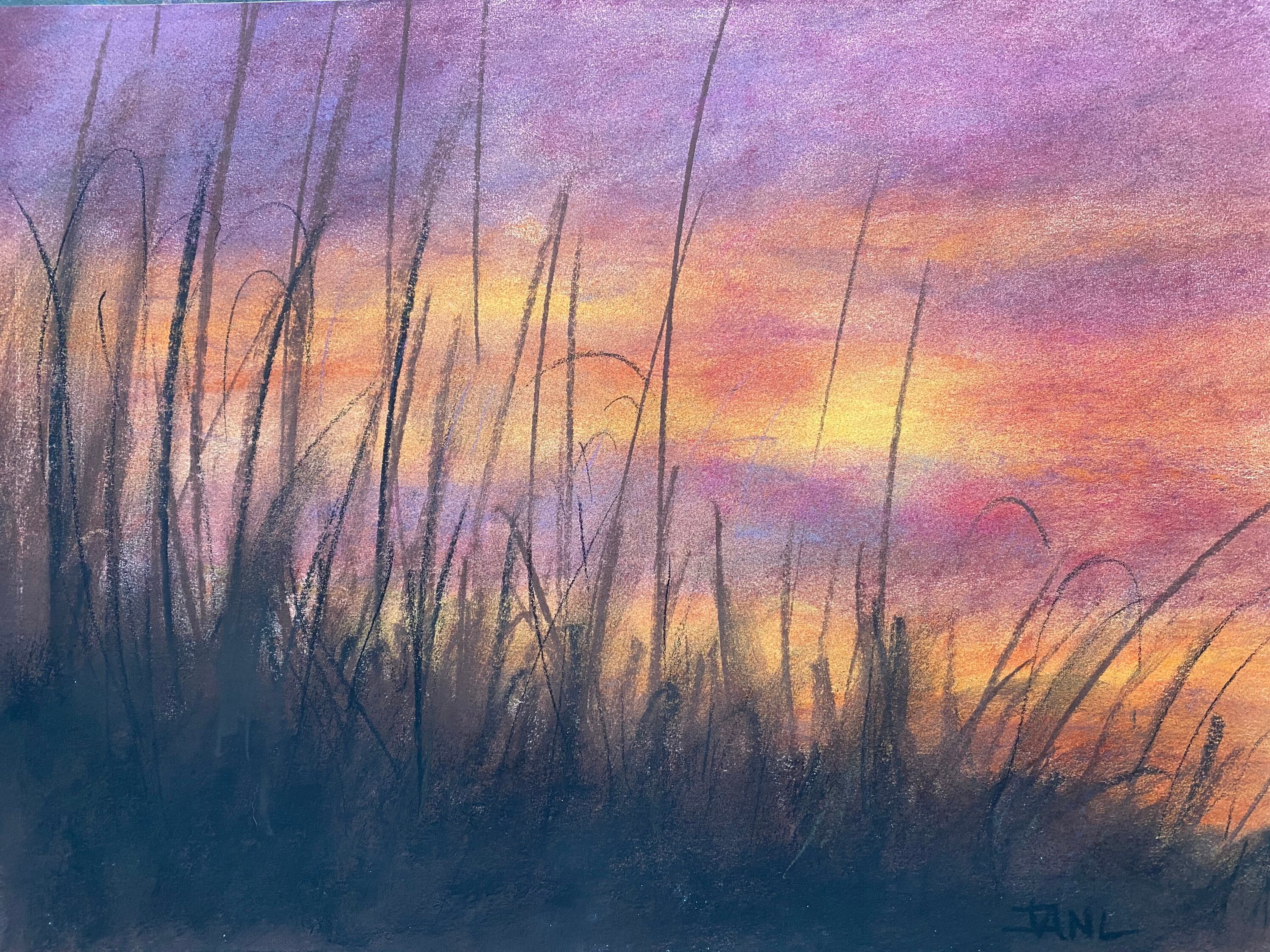 Watercolor painting - Sunset Landscape Painting of an open field step by  step, Shiba Basan