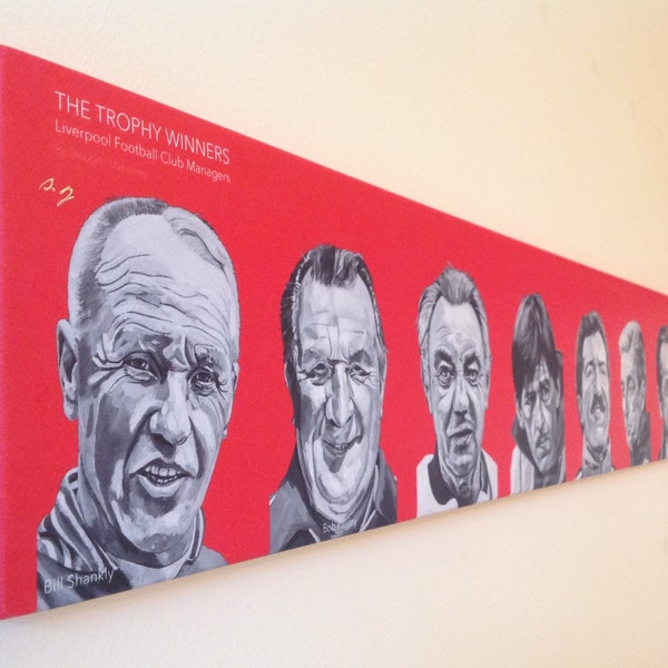 LIVERPOOL FC wall art - Liverpool canvas - LFC gift - Liverpool managers - Trophy Winners - Jurgen Klopp poster - Bill Shankly - Paisley