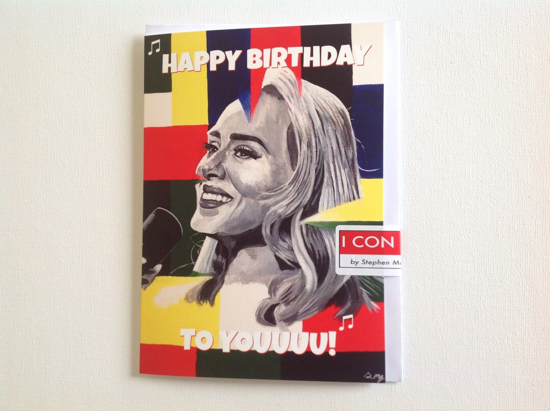 ADELE Birthday Card Adele Painting for Adele Fans Adele Print Adele Pop