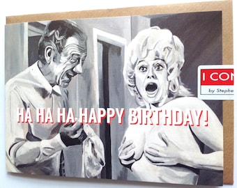 Carry On birthday card: for Sid James & Barbara Windsor fans