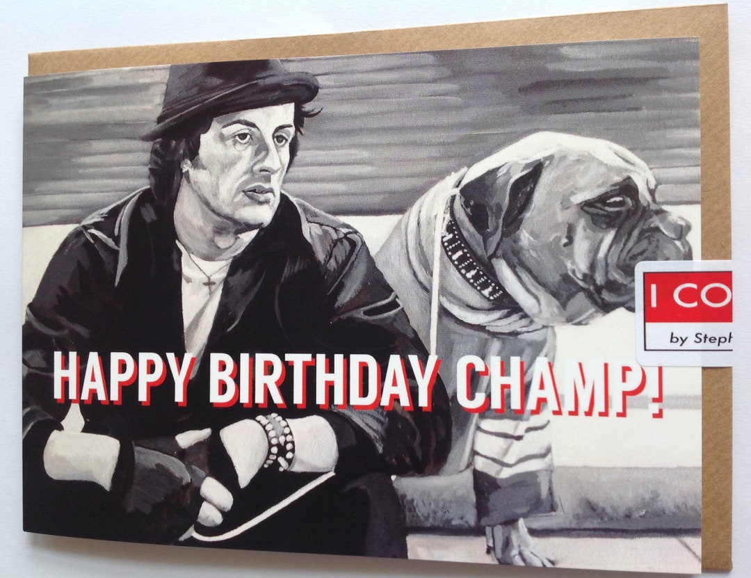 ROCKY BALBOA Birthday Card - Rocky Greeting Card - Rocky and Butkus From Rocky II - Dogue De ...