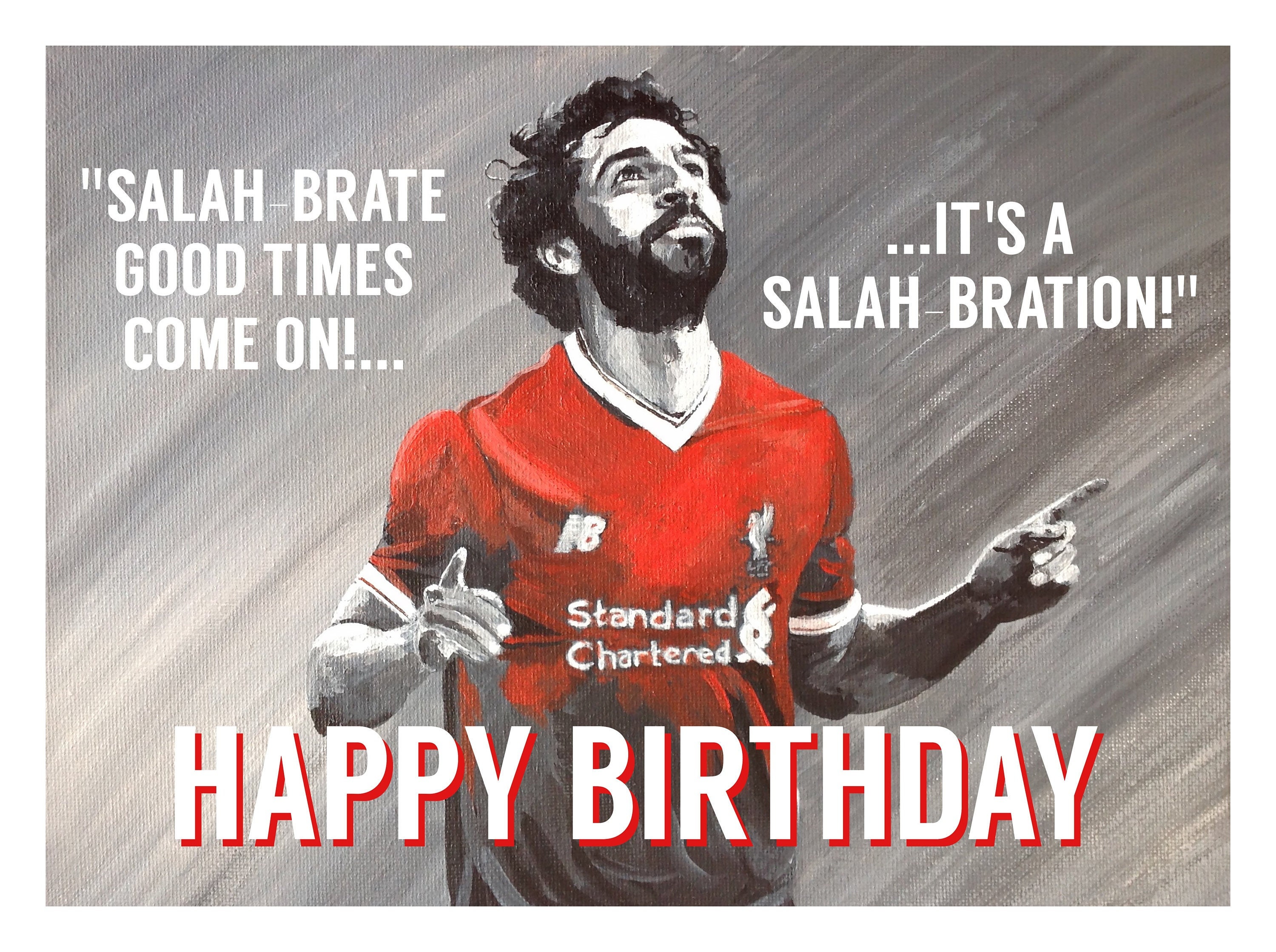 MO SALAH Birthday Card LFC Birthday Card Liverpool F C Etsy UK