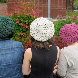 Crochet Hat Beret Style Adult Size Granny Square