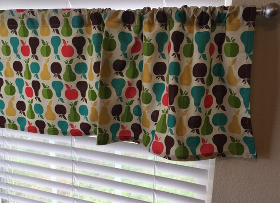 Ready To Ship Apple And Pear Valance Kitchen Valance Apple Etsy