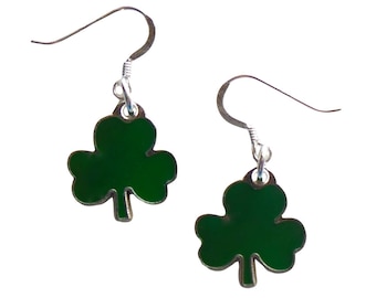 Shamrock Earrings, Sterling Silver, Irish Jewelry, St Patricks Day