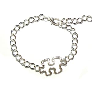 Autism Bracelet, Autism Awareness Jewelry, Puzzle Piece Bracelet, Charm Bracelet, Autism Gift, Valentine&#39;s Day Gift, Teacher Gift