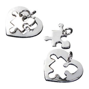 Autism Pendant, Autism Charms, Autism Awareness Charms, Puzzle Piece Charms, Heart Puzzle Piece, Jewelry Charms, Choose 5 or 10 Sets