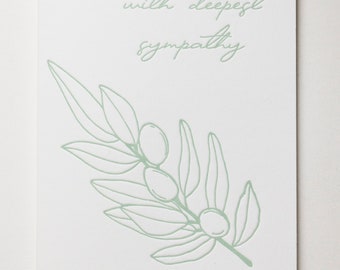 Olive Branch Letterpress Sympathy Card