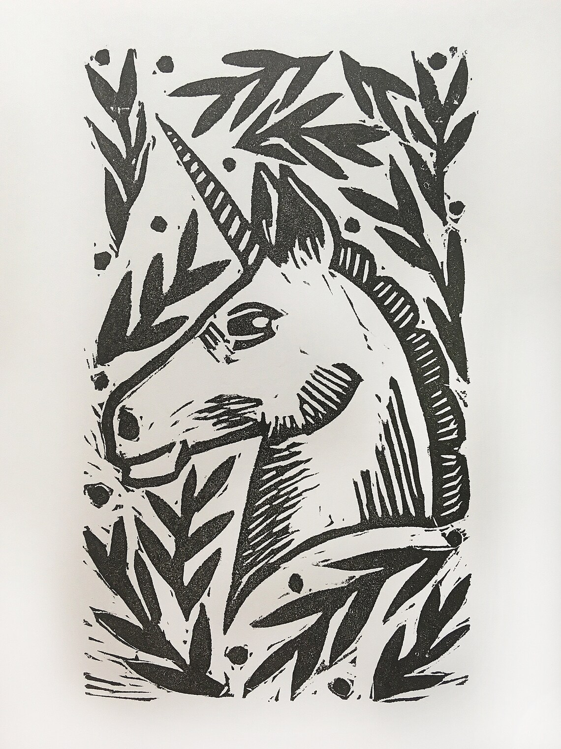 Unicorn Block Print - Etsy