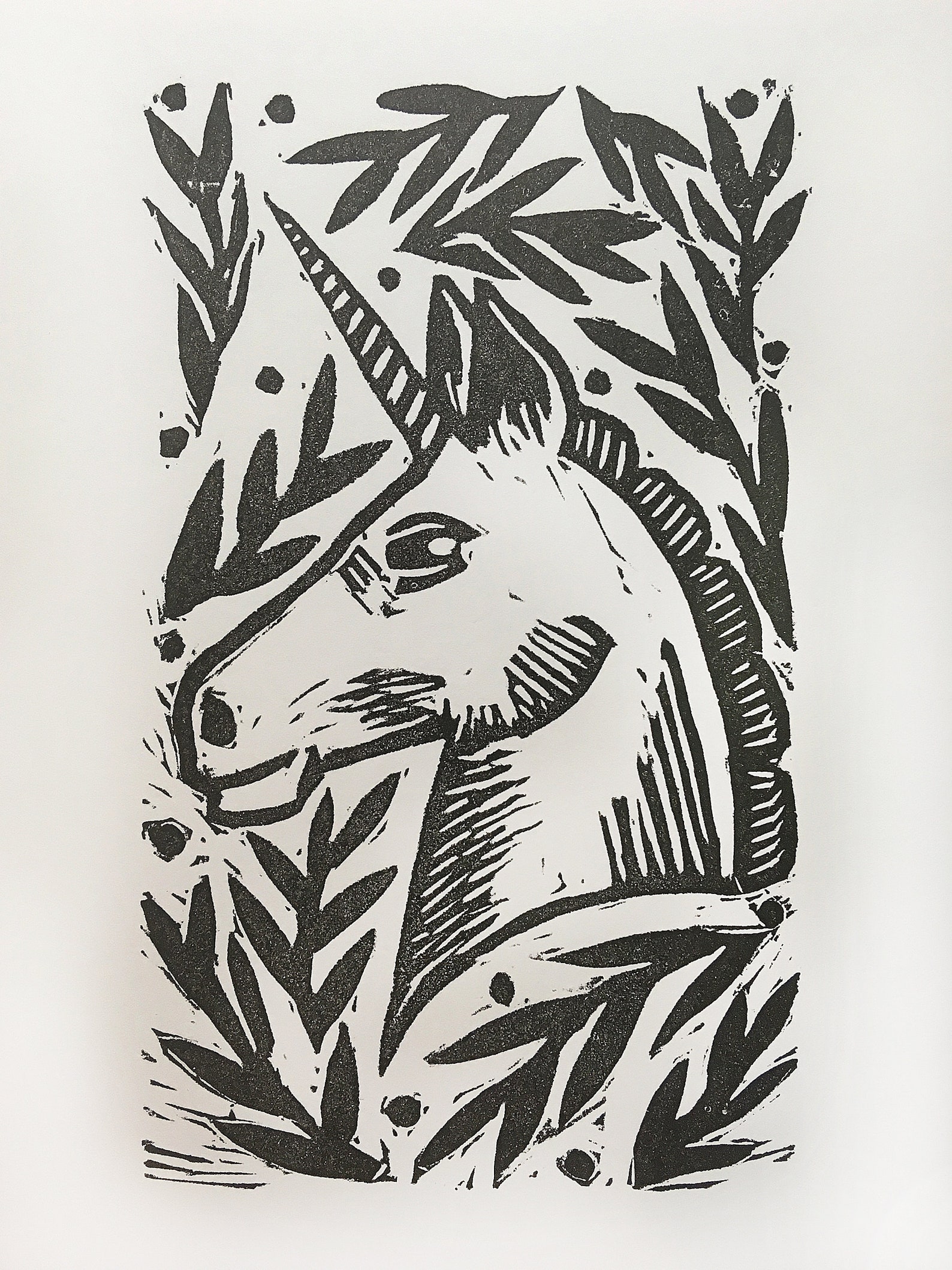 Unicorn Block Print - Etsy