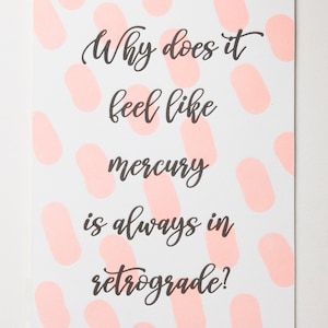 Mercury Retrograde Letterpress Card