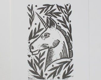 Unicorn Block Print
