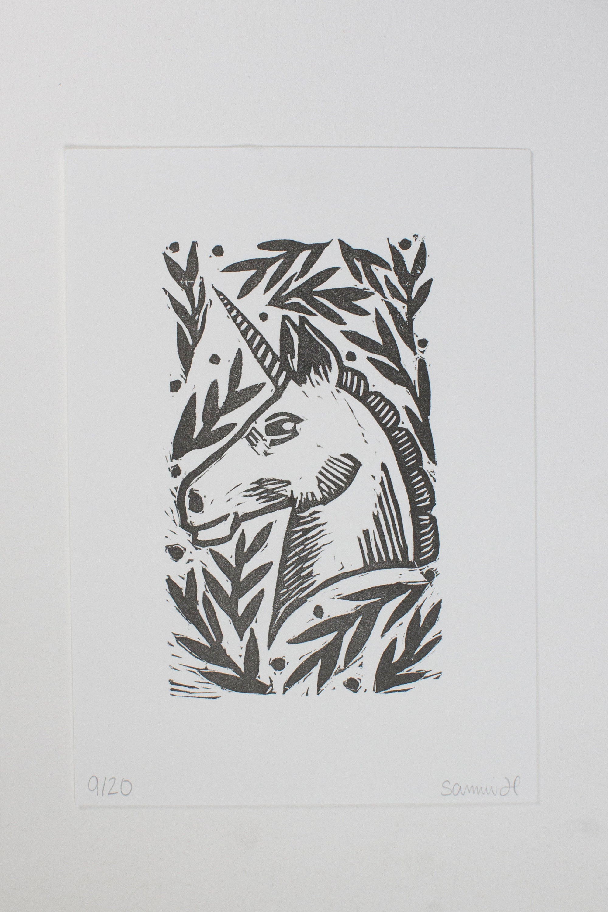 Unicorn Block Print - Etsy