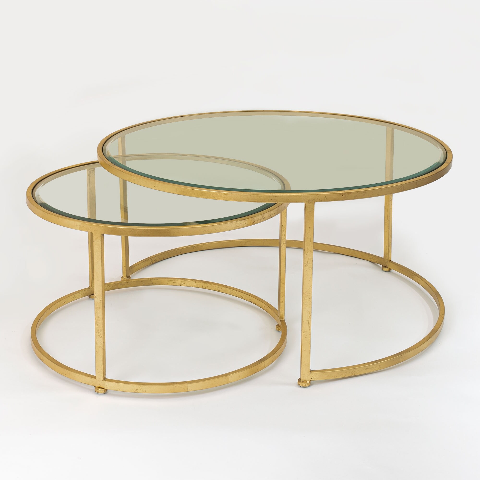 Golden Nest Coffee Tables Gold round coffee table antique Etsy