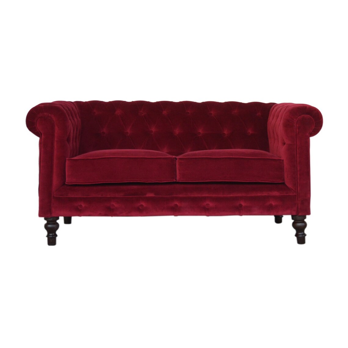 Wine Red Deluxe Chesterfield Sofa Red Velvet Sofa Luxurious Etsy UK