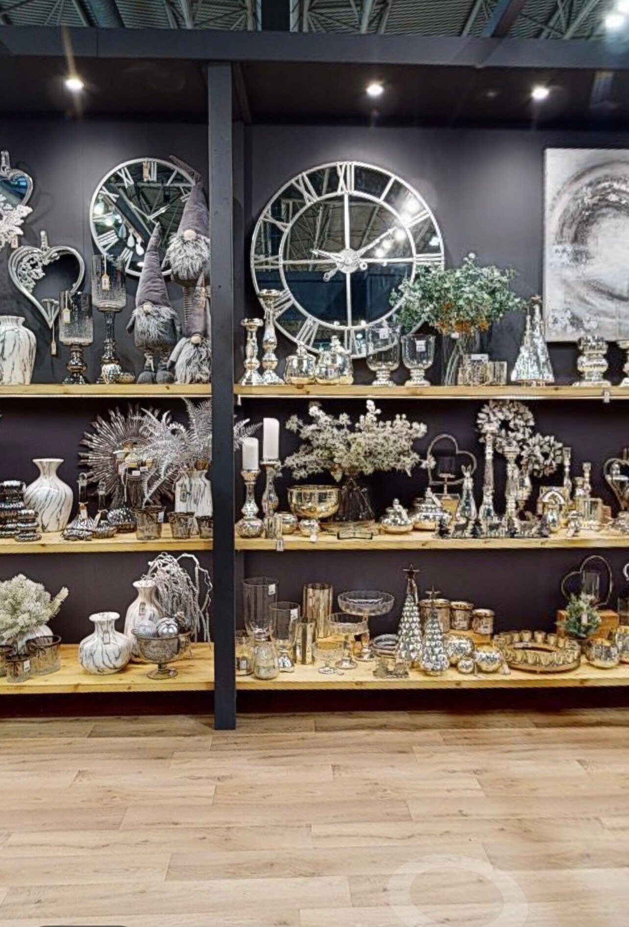 Large Silver Mirror Wall Clock Etsy UK