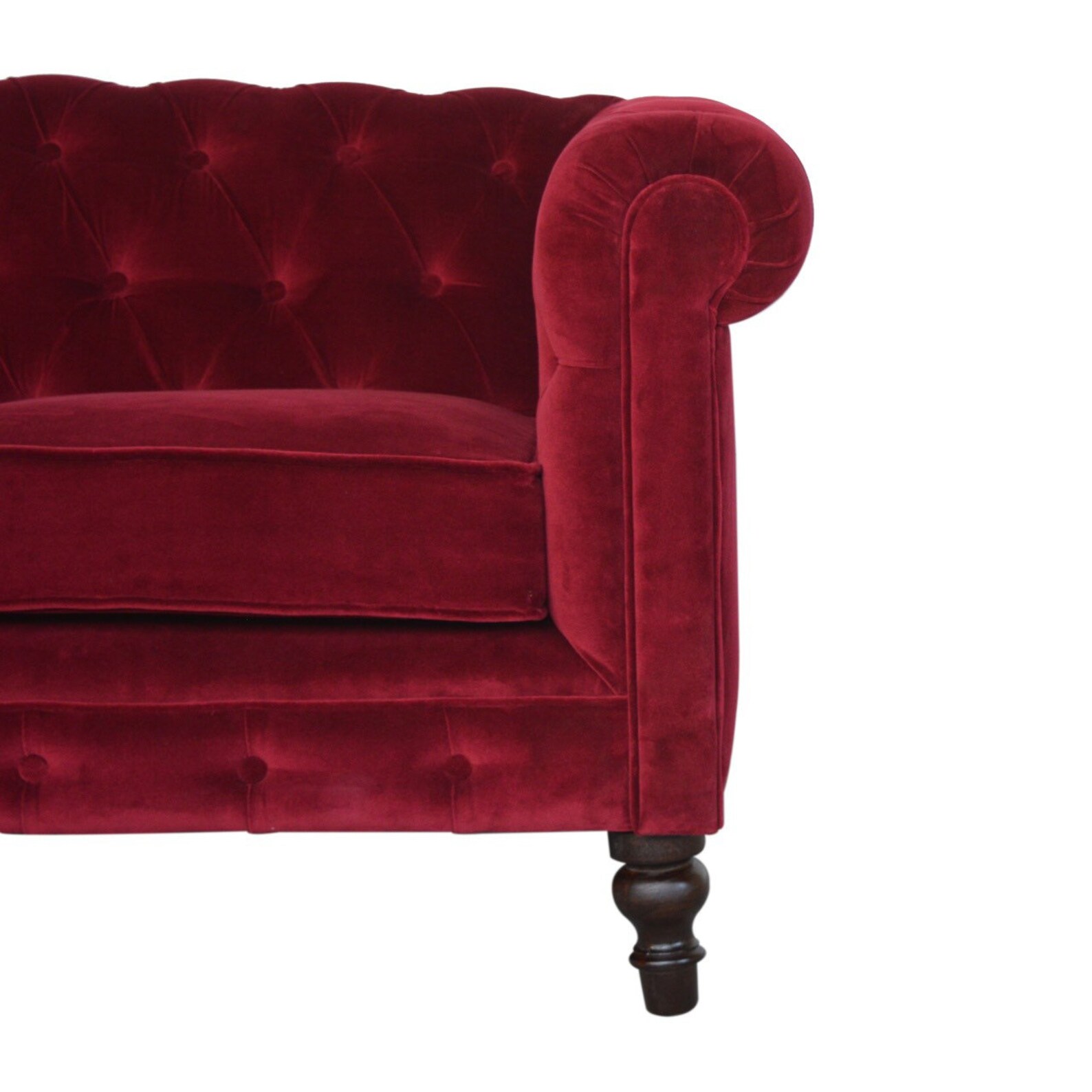Wine Red Deluxe Chesterfield Sofa Red Velvet Sofa Luxurious Etsy UK