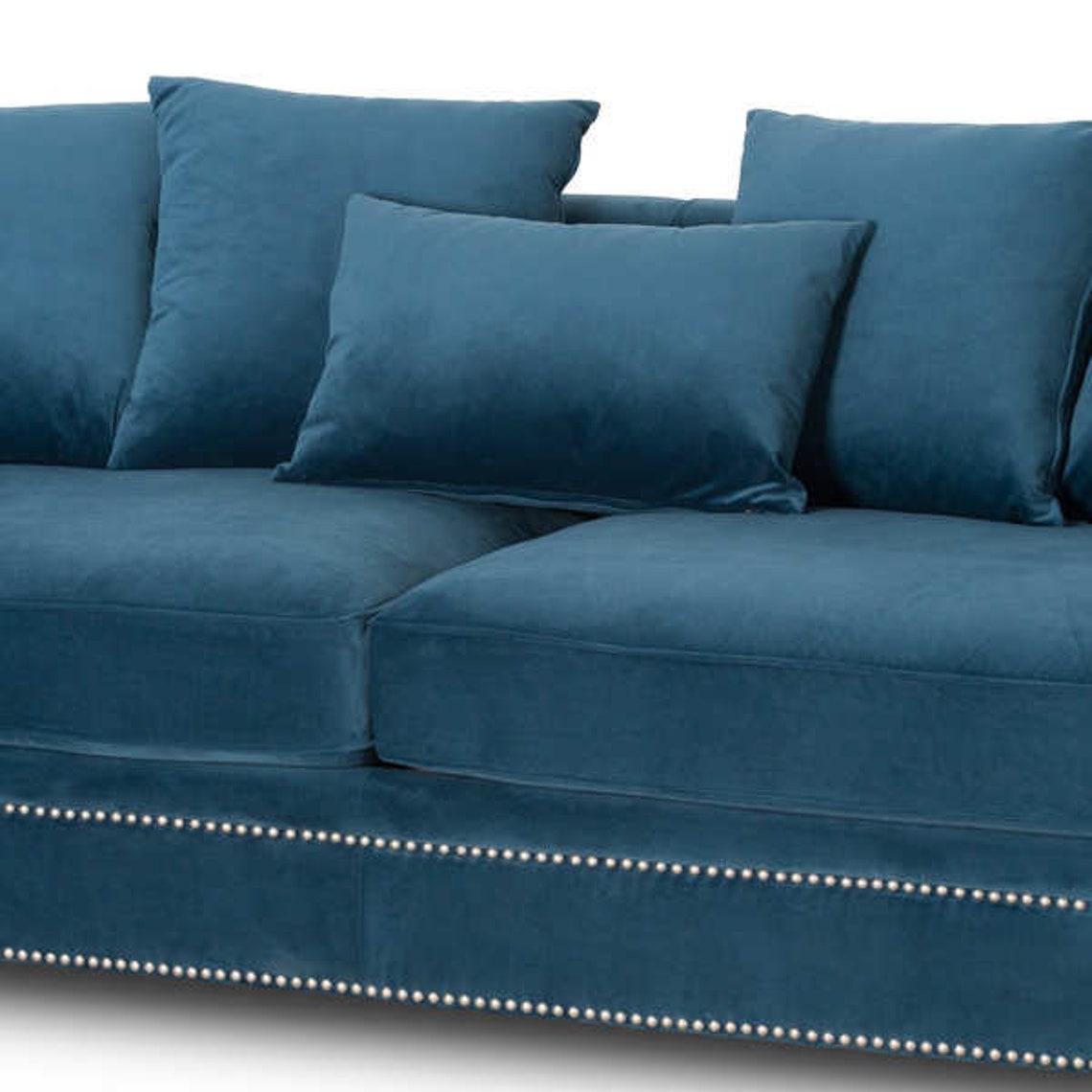 Teal blue Luxe sofa teal velvet sofa luxurious sofa Etsy