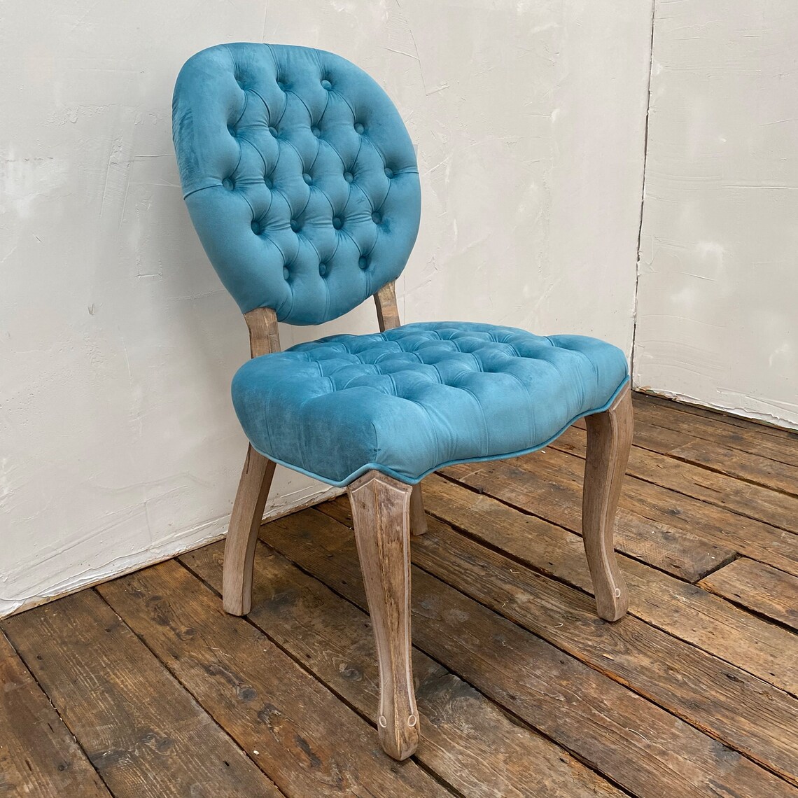 Luxurious Velvet Dining Chairs. Turquoise Blue Dining chair Etsy