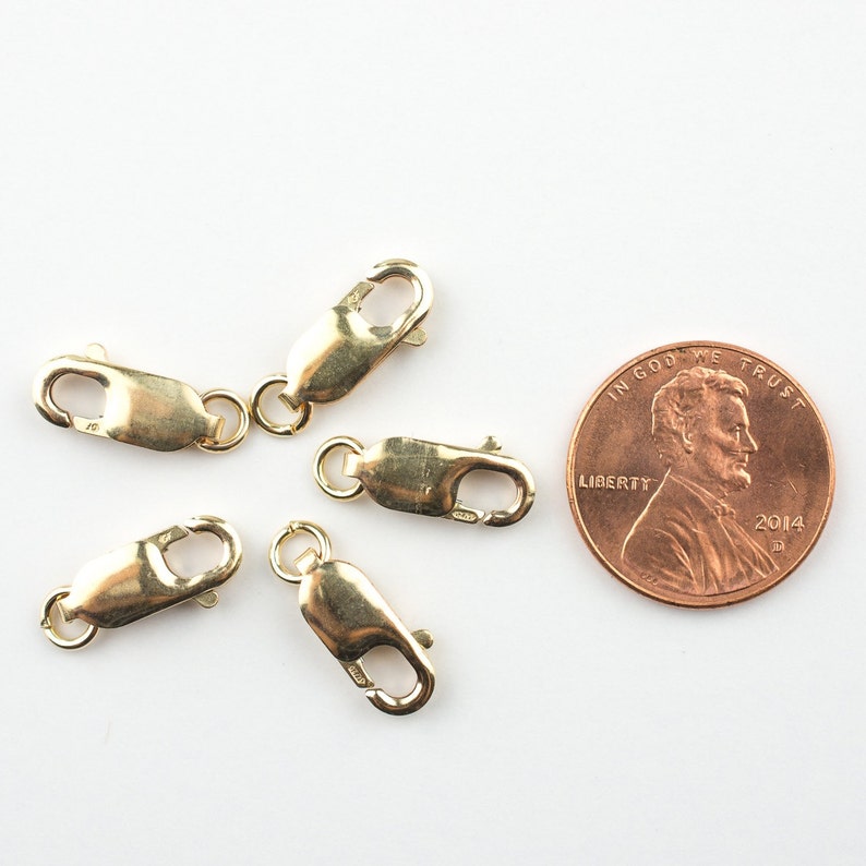 14k Gold Filled Lobster Clasps 14x5mm With Open Ring Made in Etsy