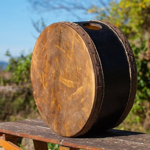 23-24 &quot;Handcrafted Double Headed Shaman Drum - Dama Deer- Shamanic Music Instrument - Sacred Drum