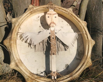 22" Handcrafted Shaman Drum - Shamanic Tool - CUSTOM MADE DRUM for Personal request - Unique Shaman Drum - Made to order